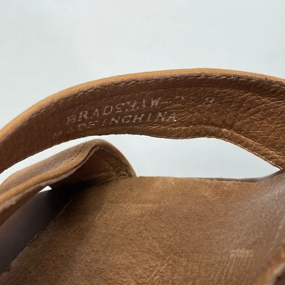 JEFFREY CAMPBELL BRADSHAW NUDE BOHO CHEVRON WOMEN'S WEDGE SANDAL 70s Size 8